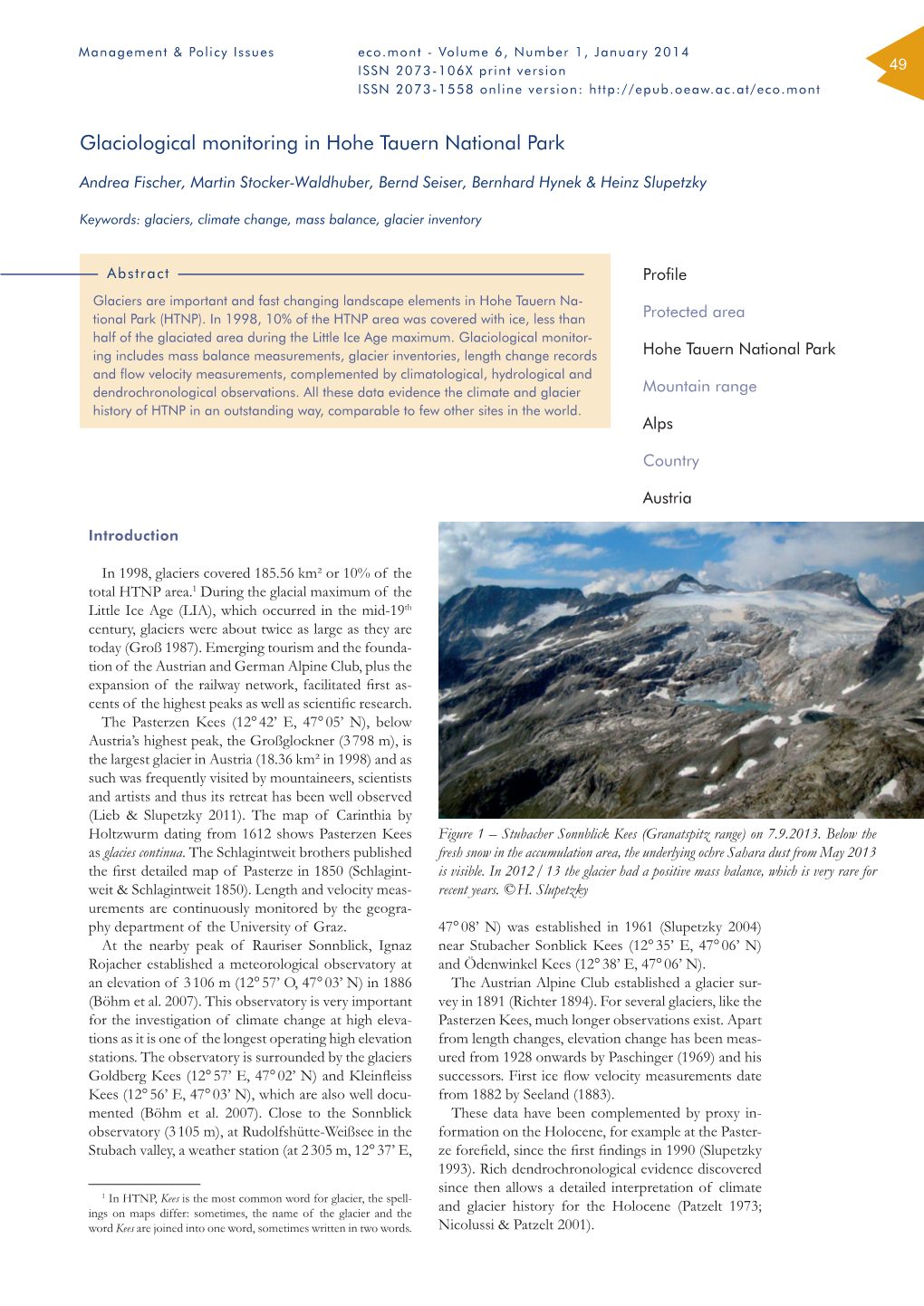 Glaciological Monitoring in Hohe Tauern National Park