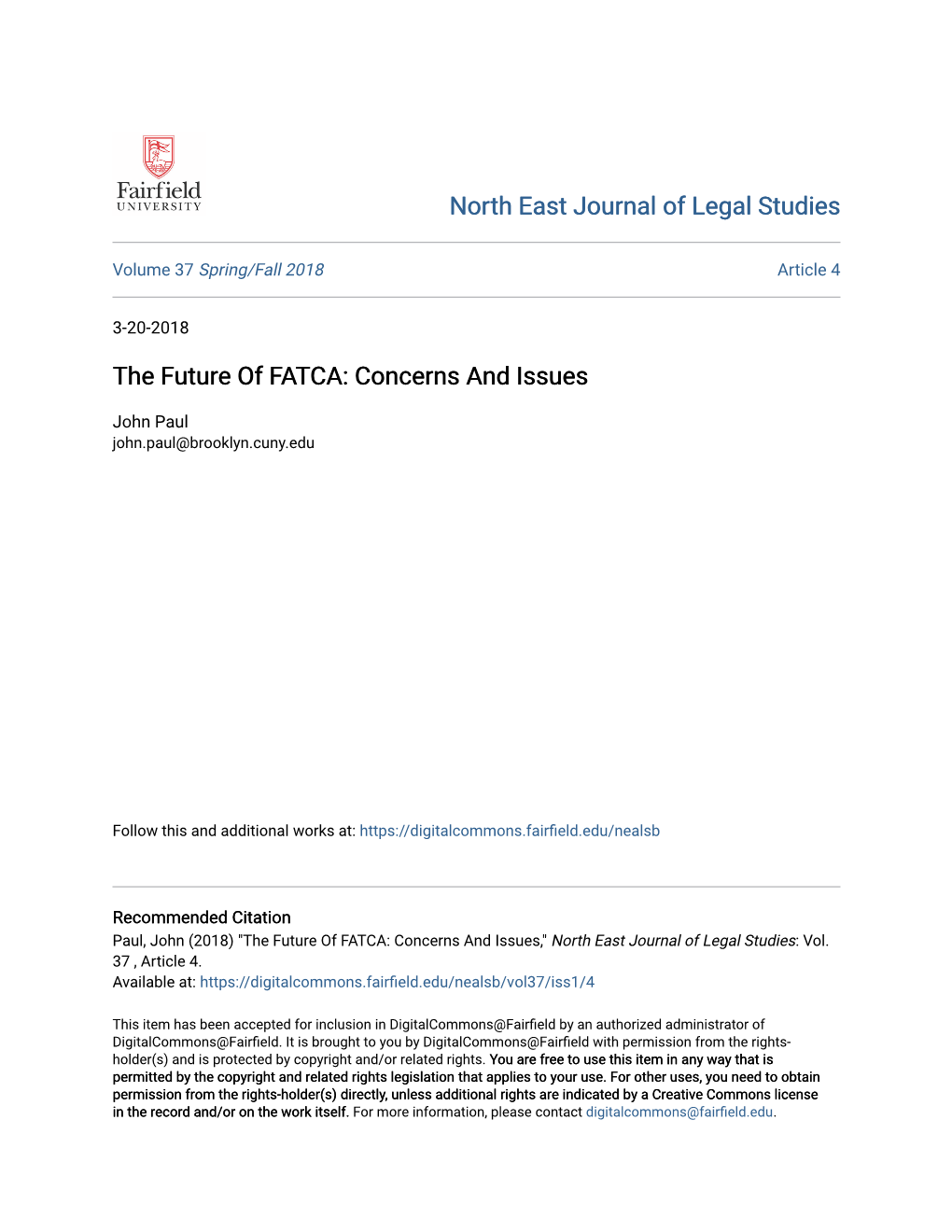 The Future of FATCA: Concerns and Issues