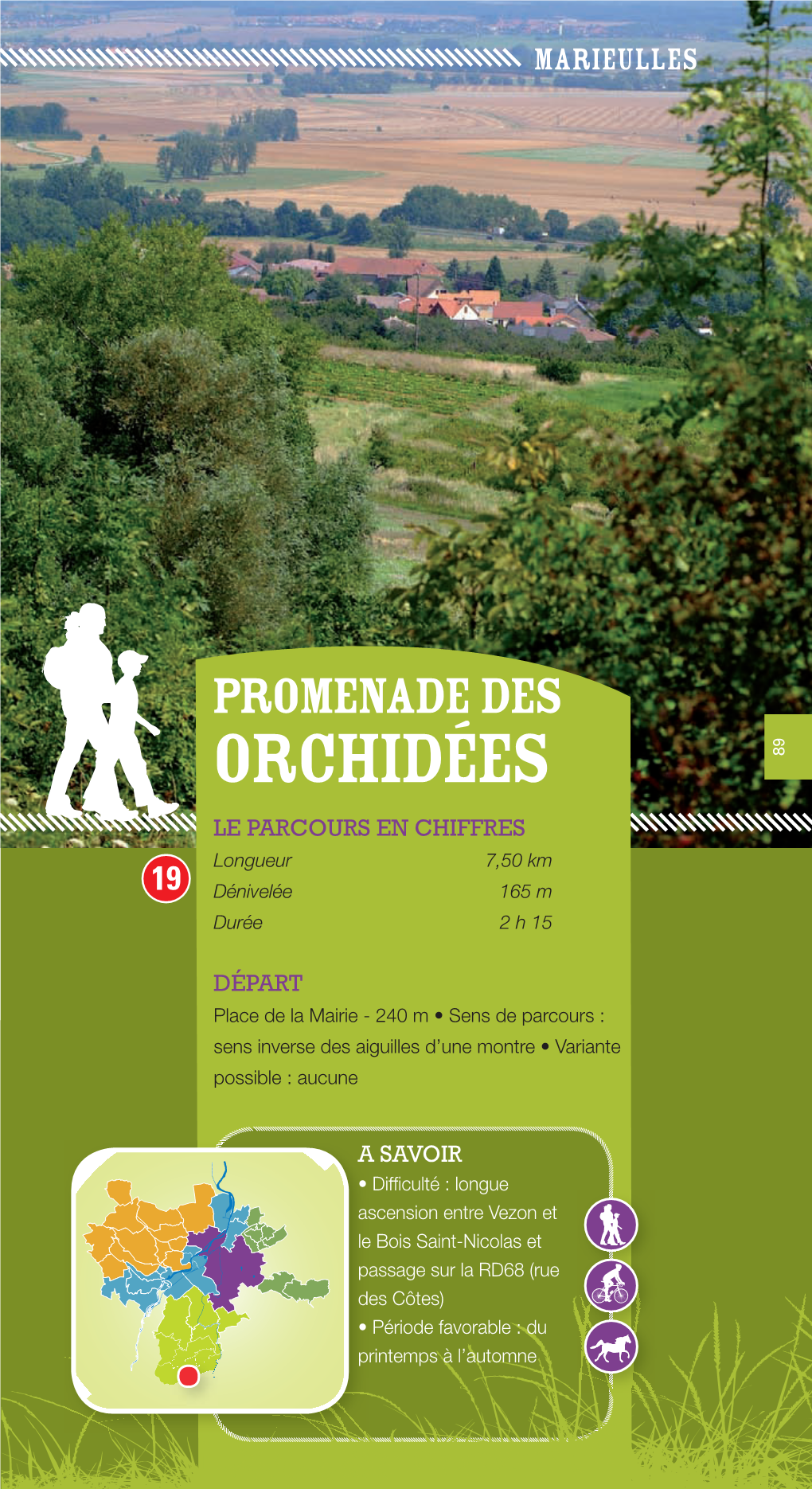 ORCHIDÉES 89 LE PARCOURS EN CHIFFRES Longueur 7,50 Km Dénivelée 165 M Durée 2 H 15