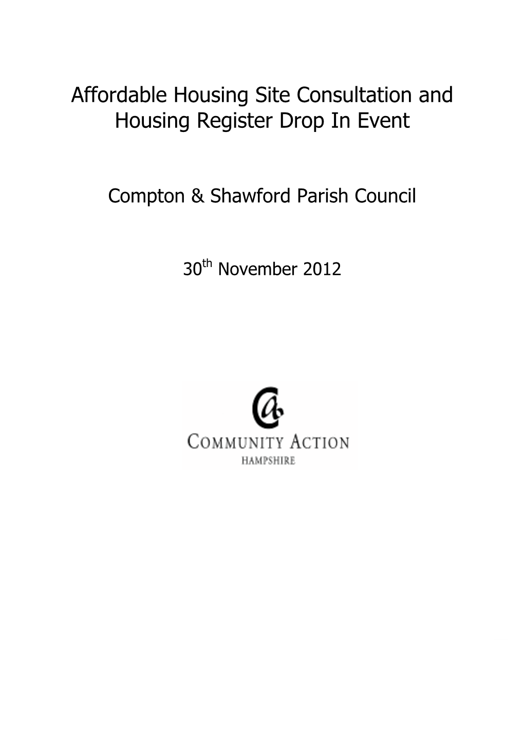 HARAH Compton and Shawford Affordable Housing Report