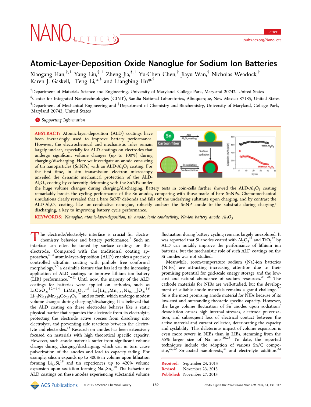 Atomic-Layer-Deposition Oxide Nano-Glue for Sodium Ion Batteries