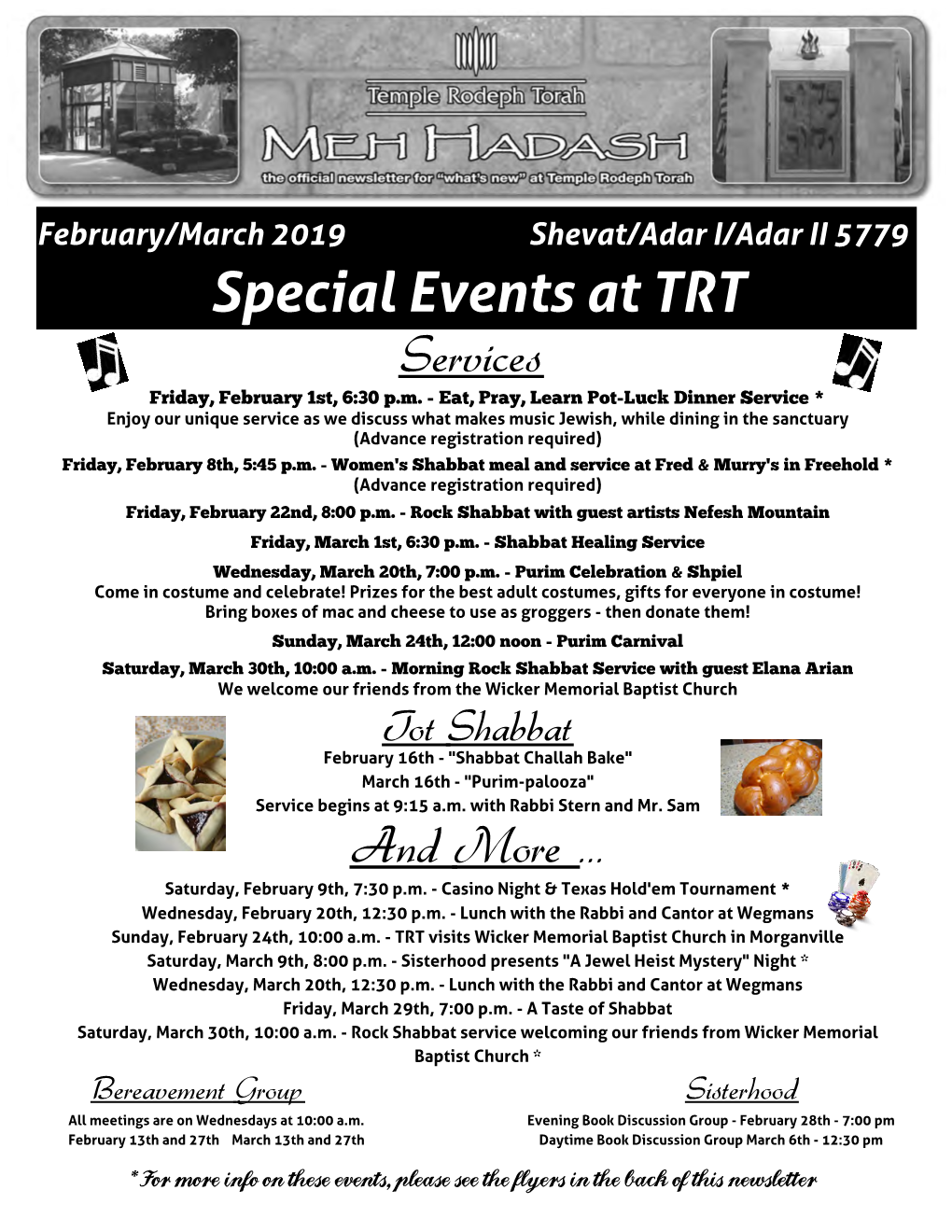 Special Events at TRT Services Friday, February 1St, 6:30 P.M