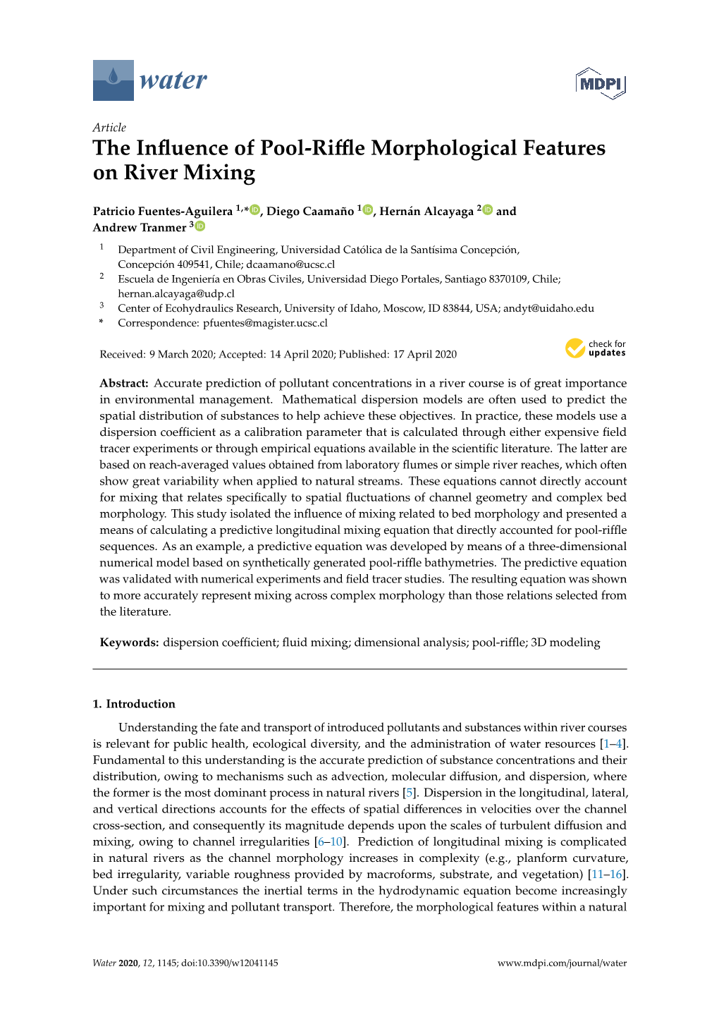 The Influence of Pool-Riffle Morphological Features on River