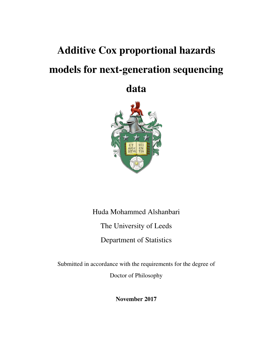 Additive Cox Proportional Hazards Models for Next-Generation Sequencing Data