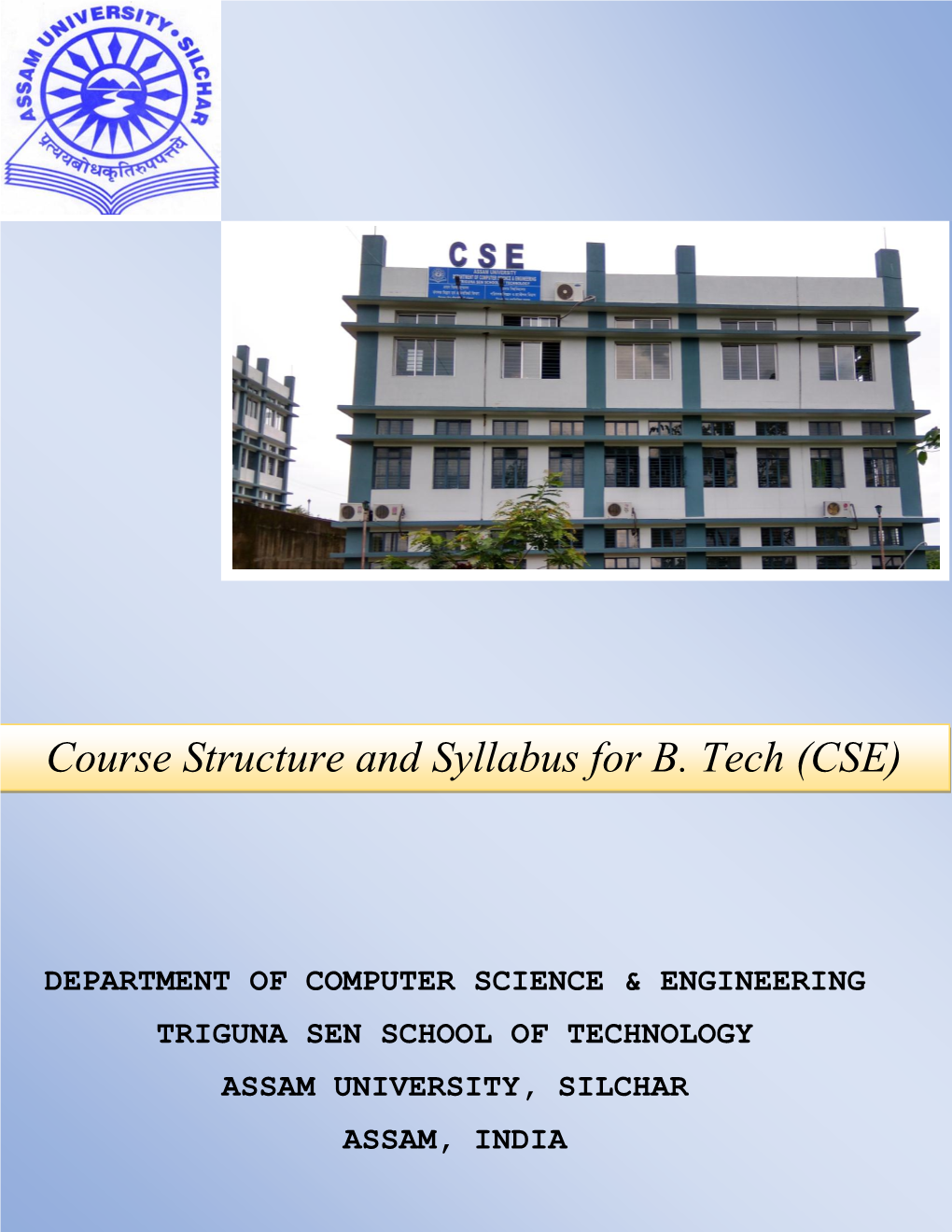 Course Structure and Syllabus for B.Tech(CSE)