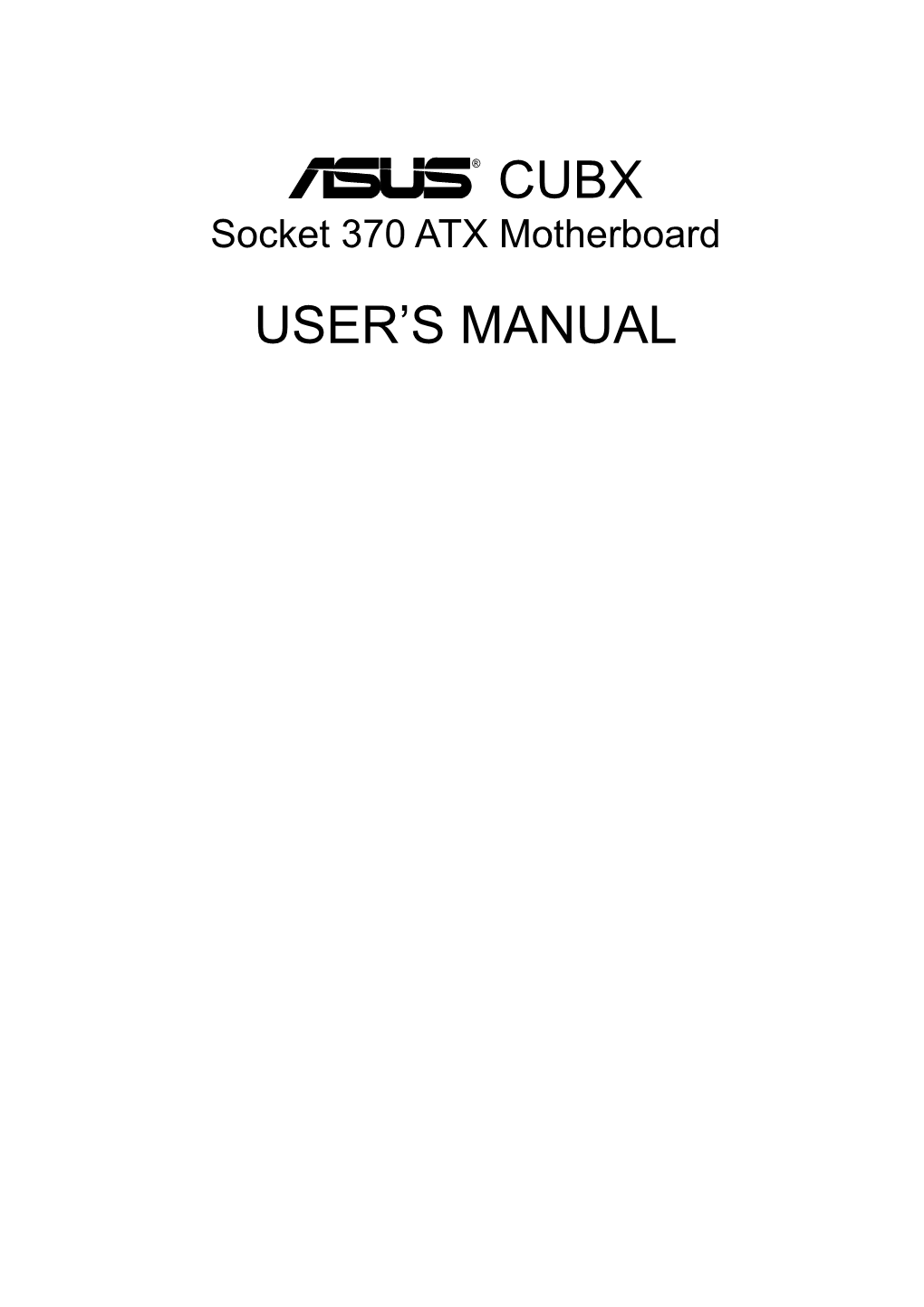 Cubx User's Manual