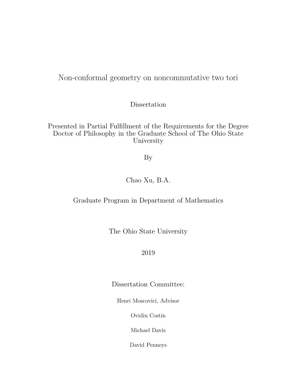 Non-Conformal Geometry on Noncommutative Two Tori