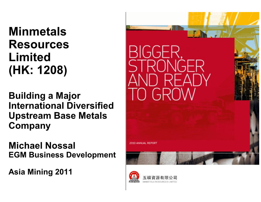 Minmetals Resources Limited (HK: 1208)