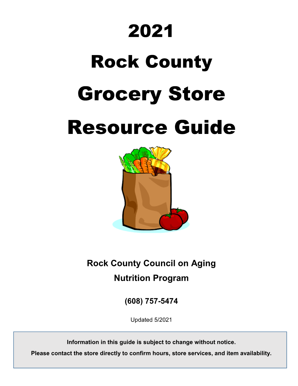 2021 Grocery Store Resource Guide