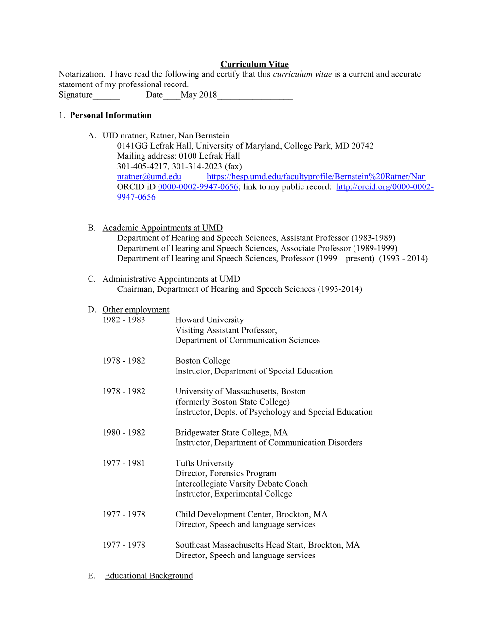 Curriculum Vitae Notarization