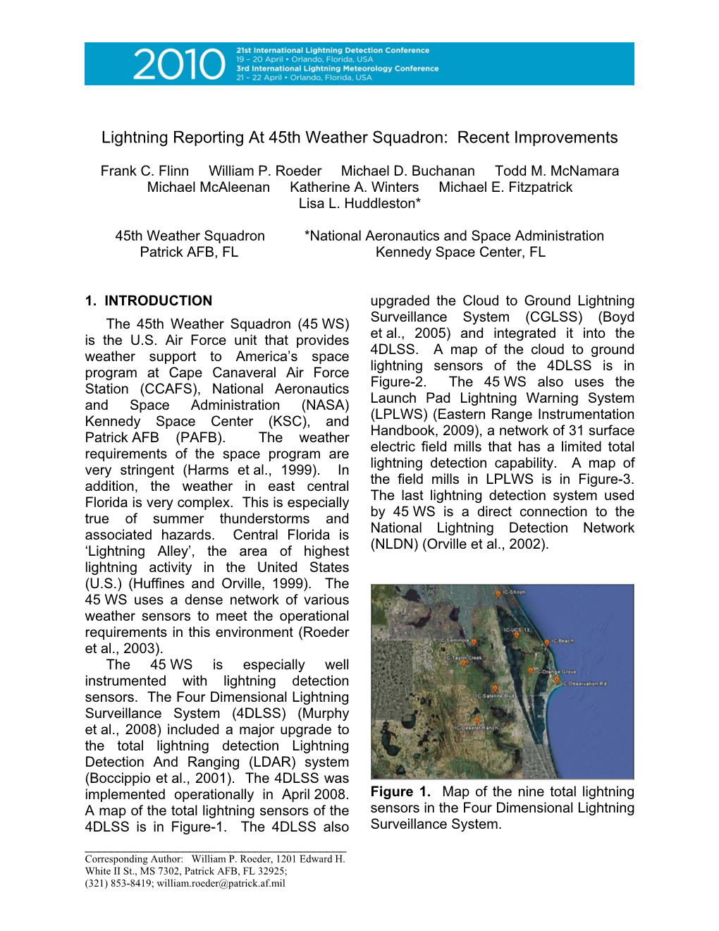 Lightning Reporting at 45Th Weather Squadron: Recent Improvements