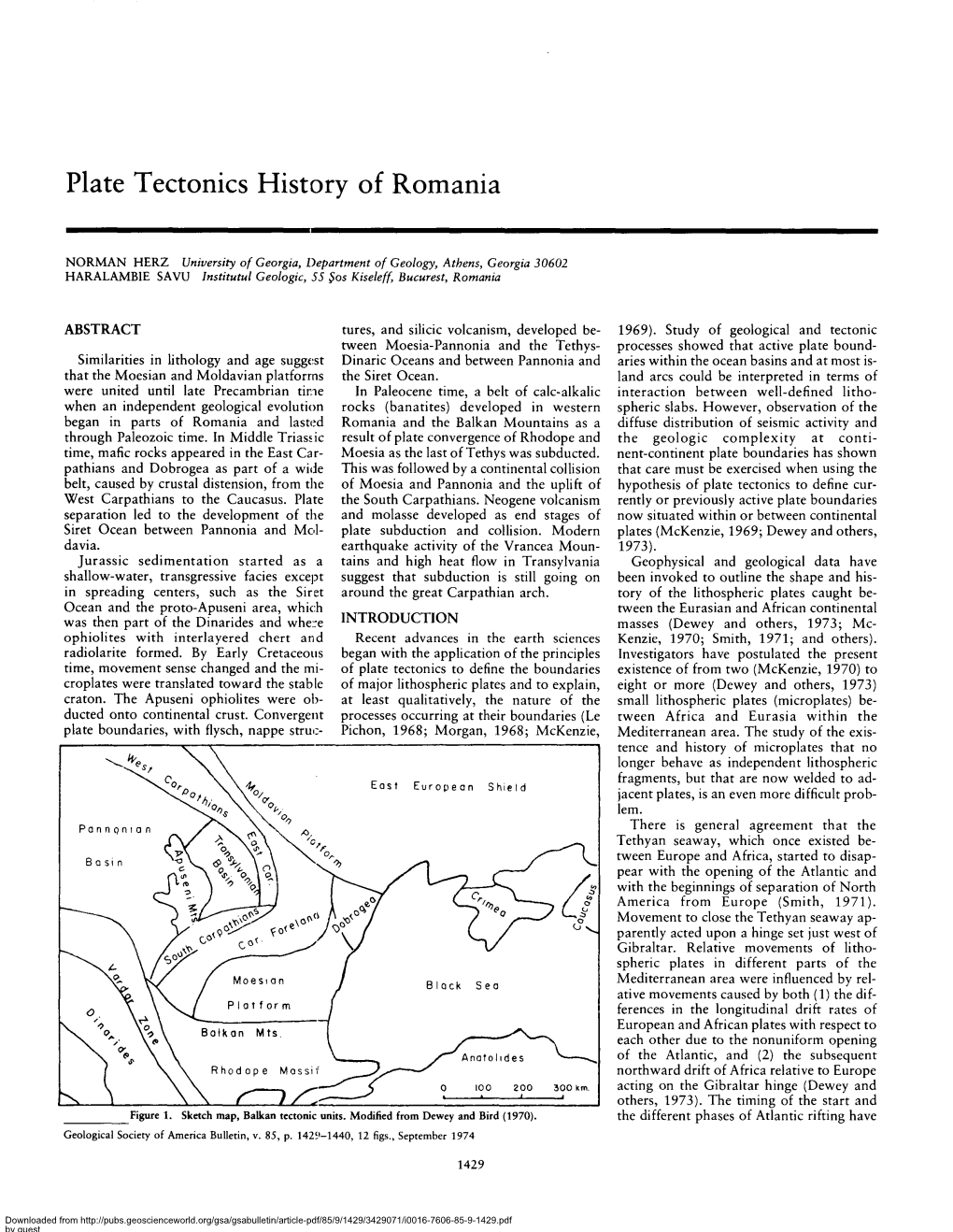 Plate Tectonics History of Romania