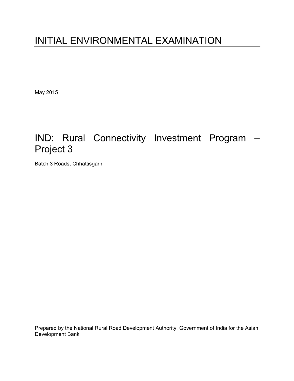 IND: Rural Connectivity Investment Program – Project 3