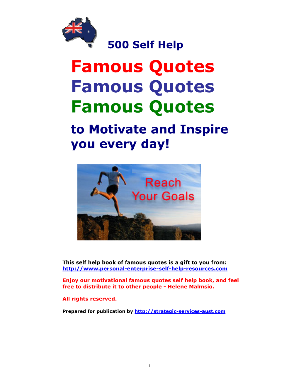 Self Help Book of 500 Famous Quotes