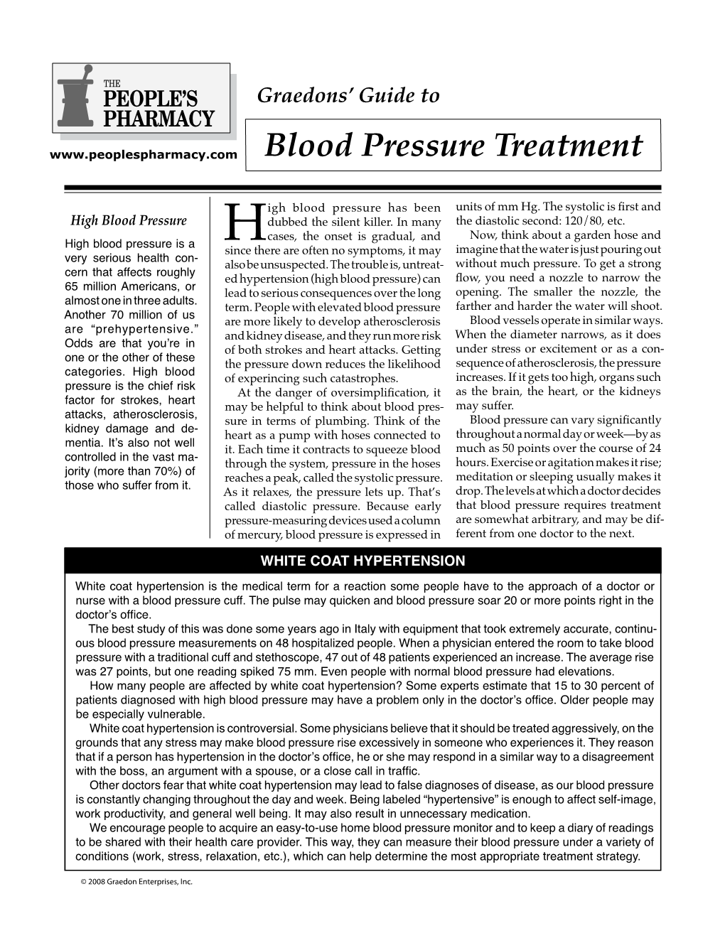 Blood Pressure Treatment