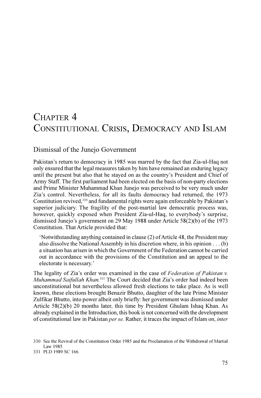 Chapter 4 Constitutional Crisis, Democracy and Islam