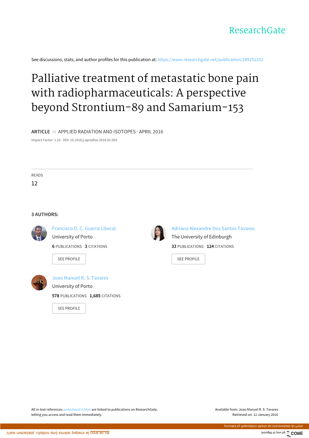 Palliative Treatment of Metastatic Bone Pain with Radiopharmaceuticals: a Perspective Beyond Strontium-89 and Samarium-153