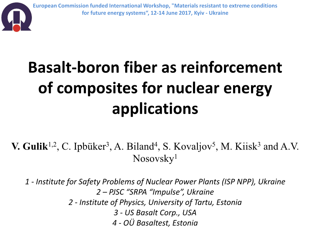 Basalt-Boron Fiber As Reinforcement of Composites for Nuclear Energy Applications