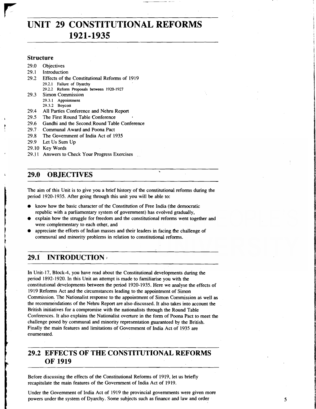 Unit 29 Constitutional Reforms 1921-1935