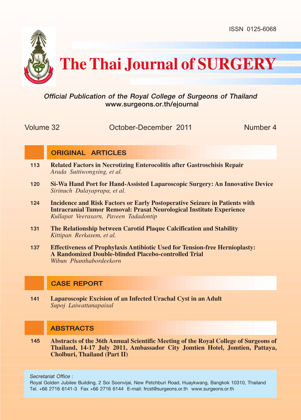 The Thai Journal of SURGERY