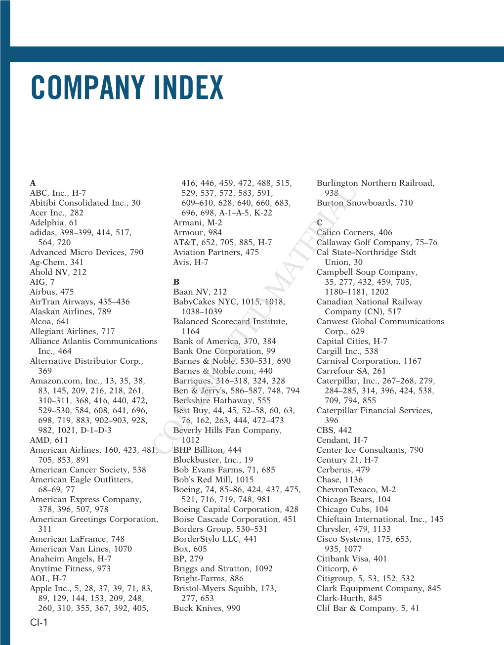 Company Index