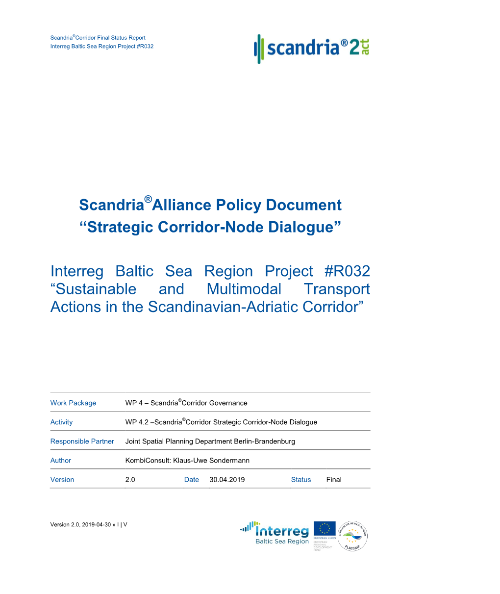 Strategic Node Dialogue Policy Document