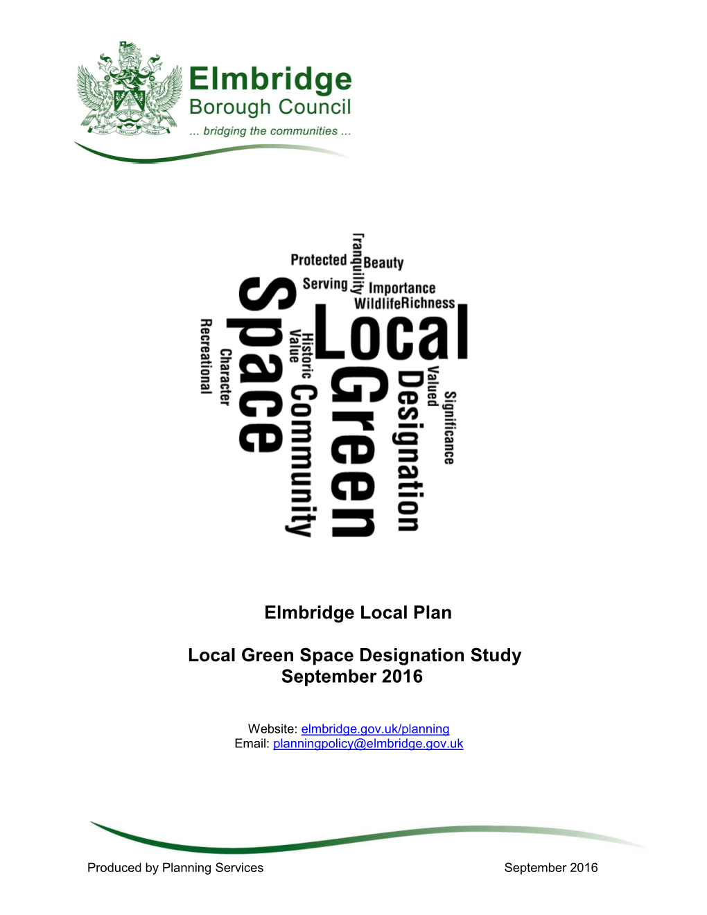 Local Green Spaces Designation Study 2016