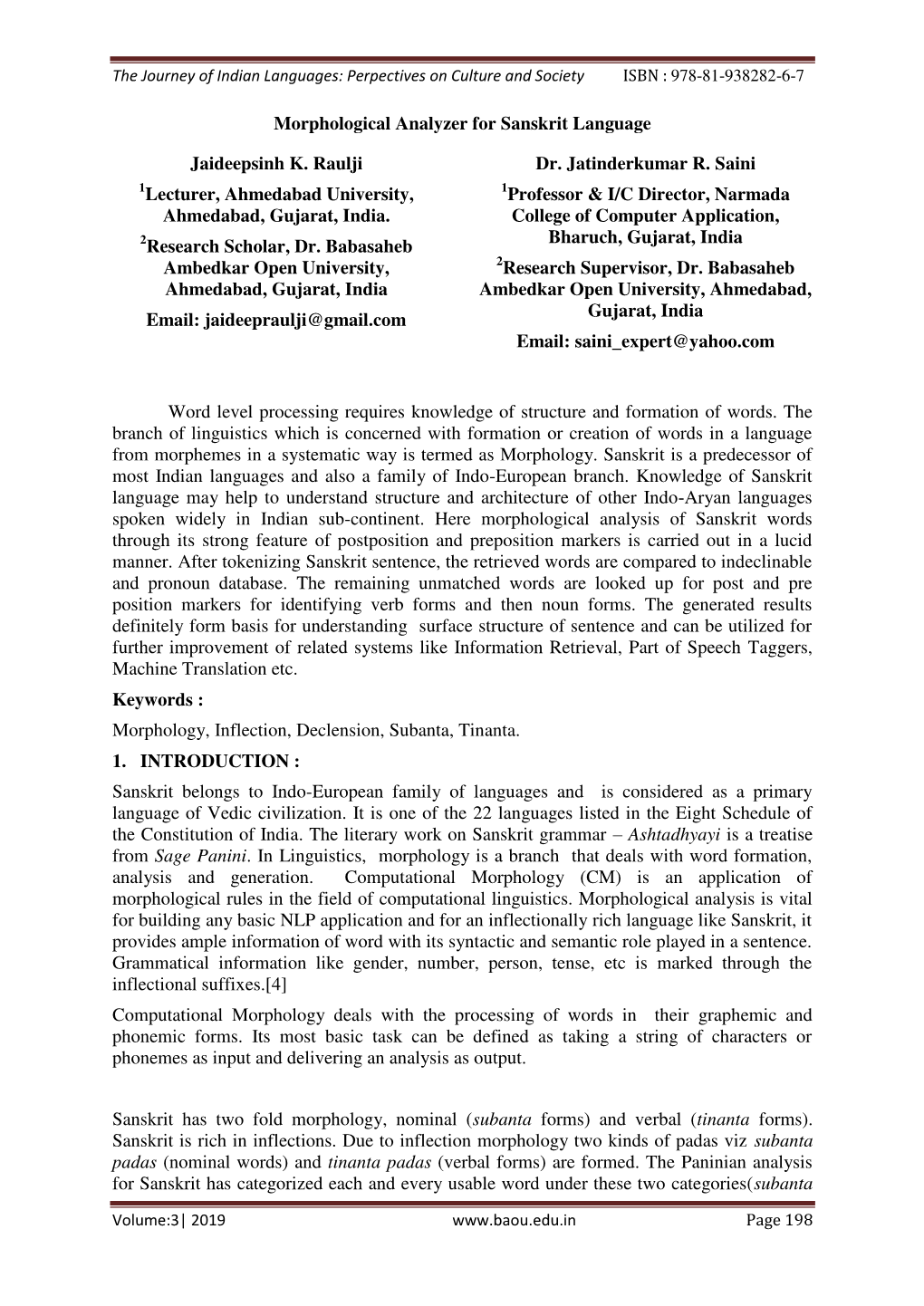 Morphological Analyzer for Sanskrit Language.Pdf