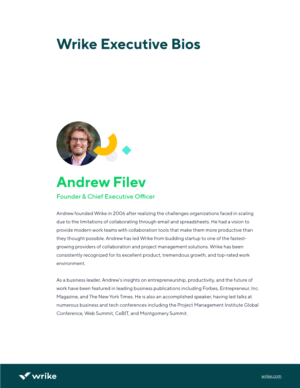 Andrew Filev Wrike Executive Bios