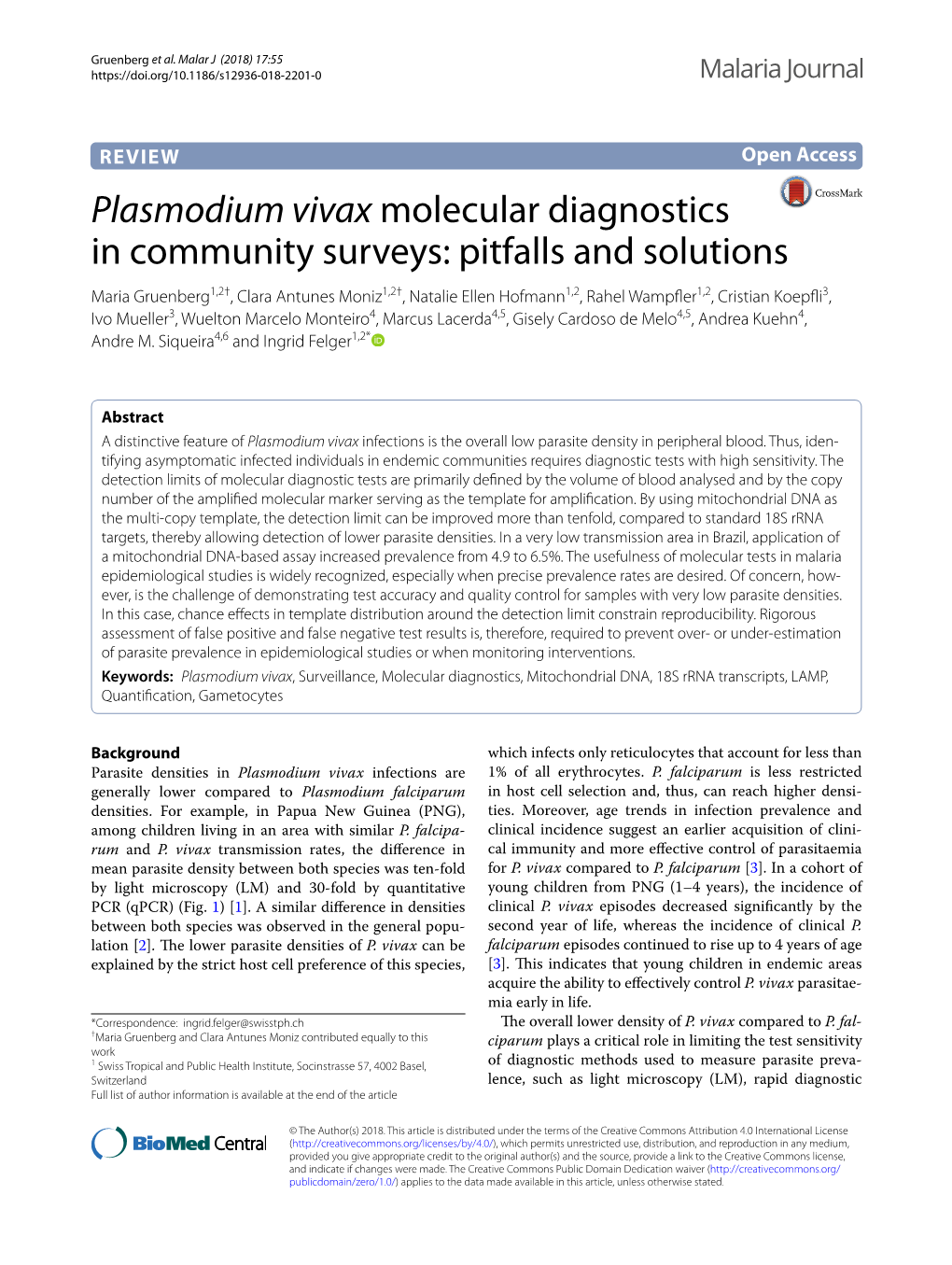 Plasmodium Vivax Molecular Diagnostics in Community Surveys