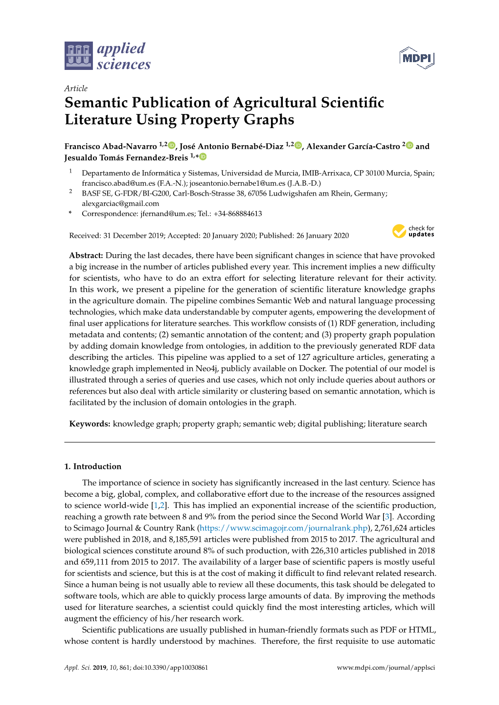 Semantic Publication of Agricultural Scientific Literature Using Property