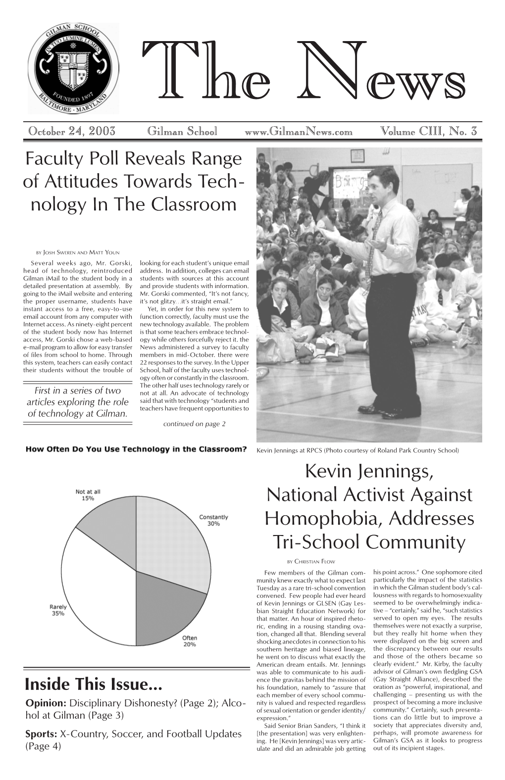Kevin Jennings, National Activist Against Homophobia, Addresses Tri-School Community