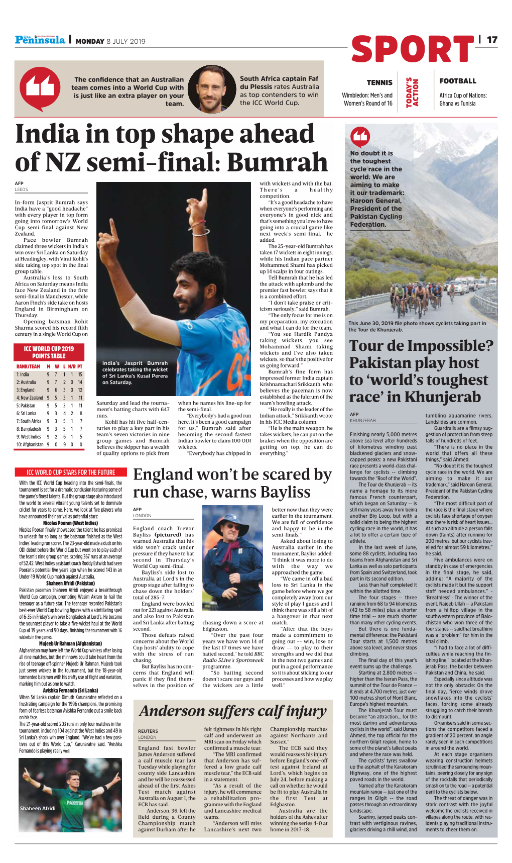 India in Top Shape Ahead of NZ Semi-Final: Bumrah