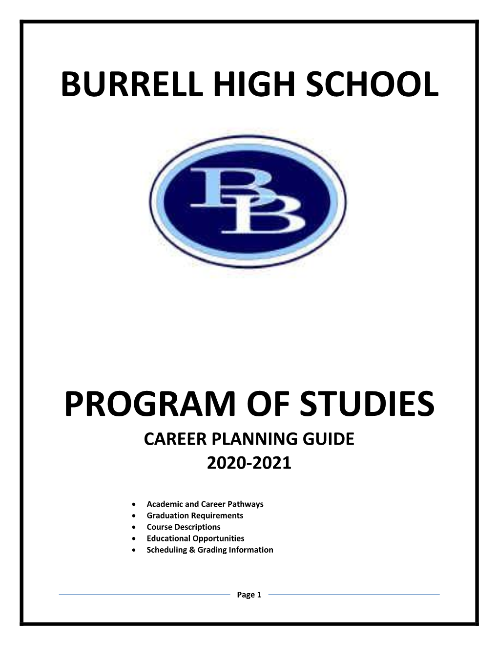 Burrell High School Program of Studies