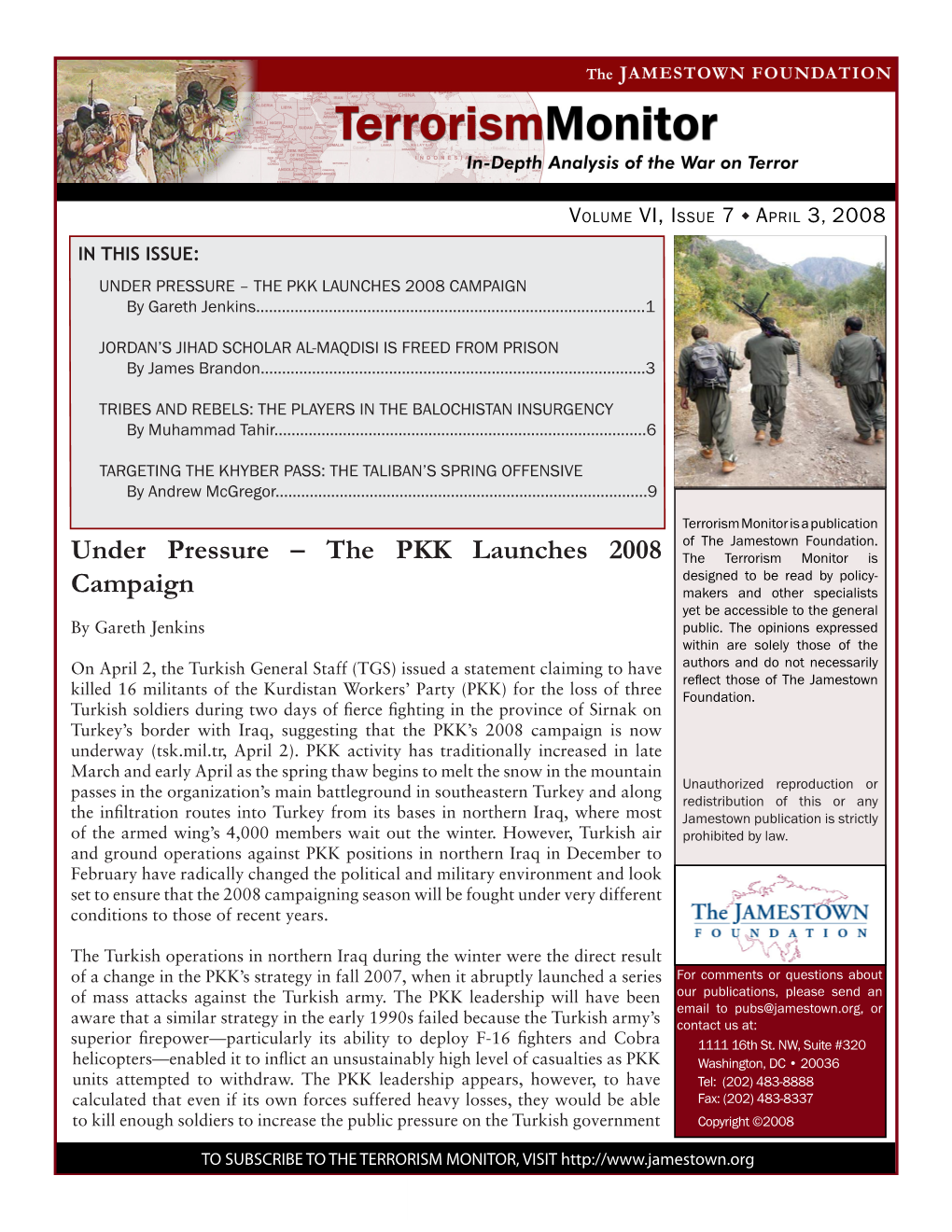 THE PKK LAUNCHES 2008 CAMPAIGN by Gareth Jenkins