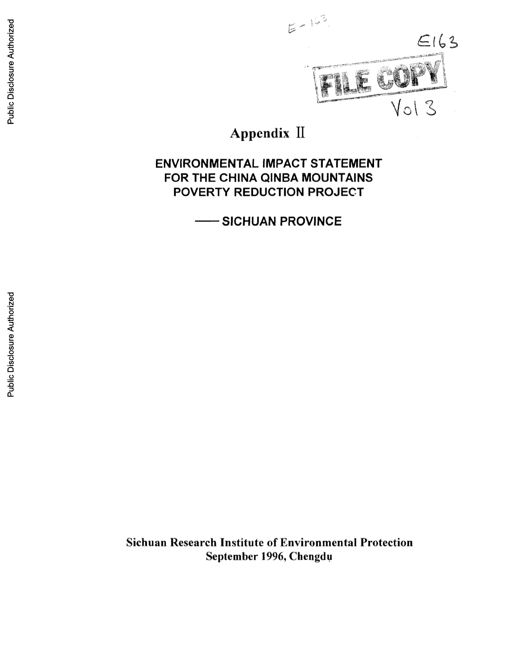 Ecct Public Disclosure Authorized Appendix II