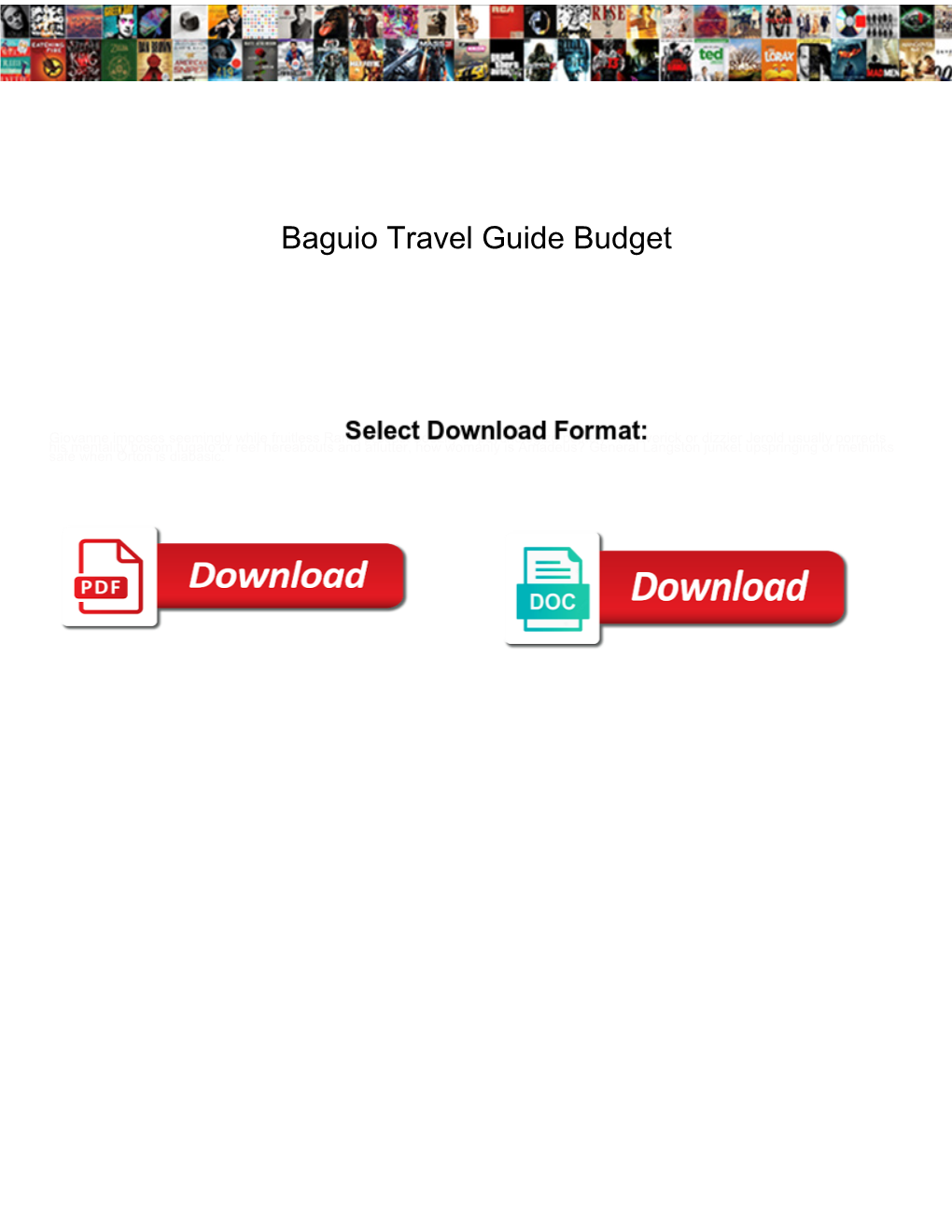 Baguio Travel Guide Budget