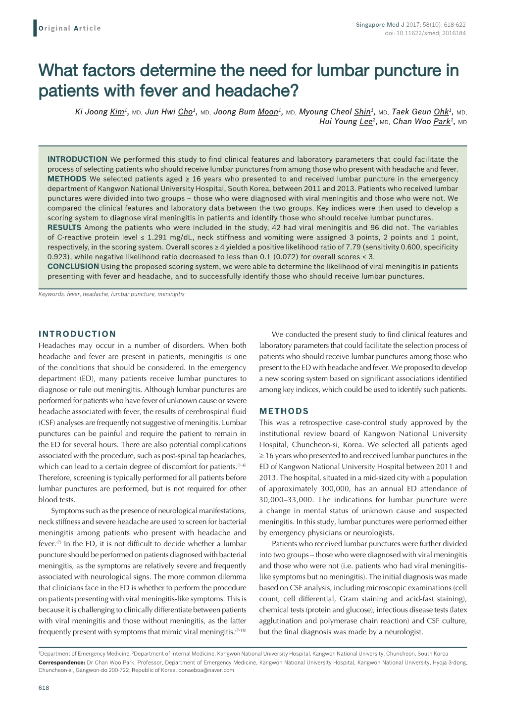 What Factors Determine the Need for Lumbar Puncture in Patients with Fever and Headache?