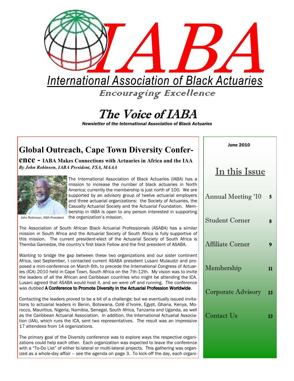 International Association of Black Actuaries the Voice of IABA