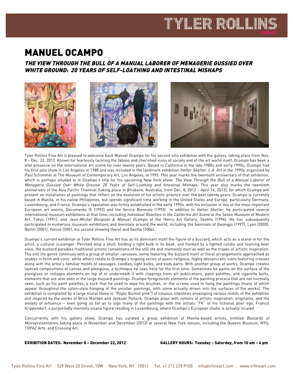 MANUEL OCAMPO Press Release