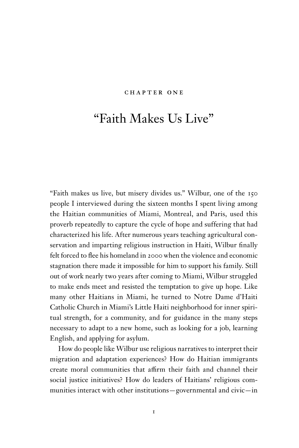 Faith Makes Us Live: Surviving and Thriving in the Haitian Diaspora