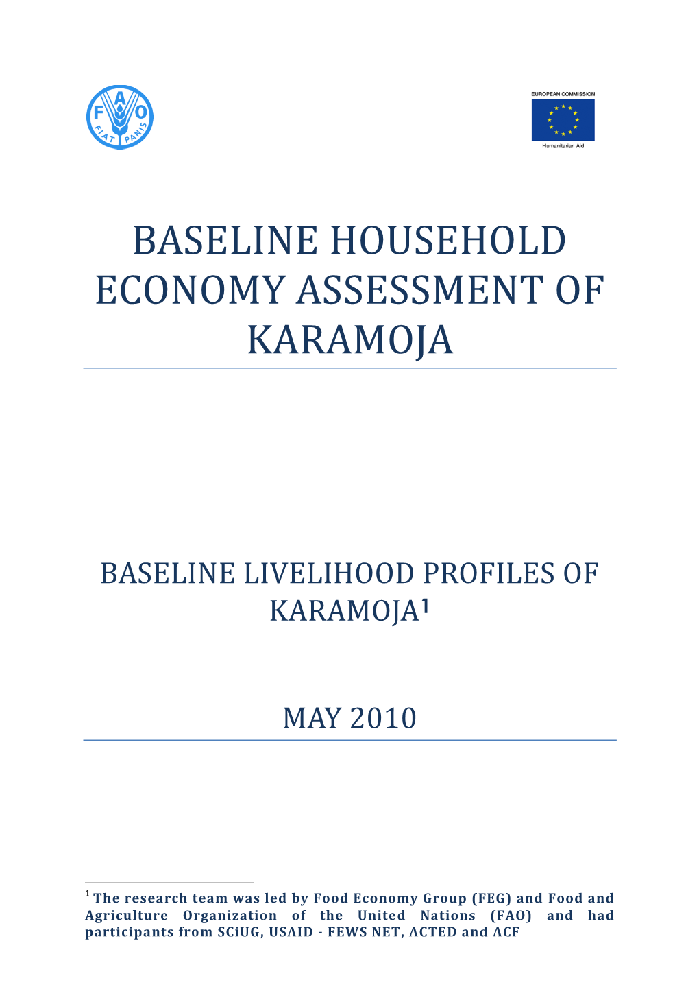 Baseline Household Economy Assessment of Karamoja