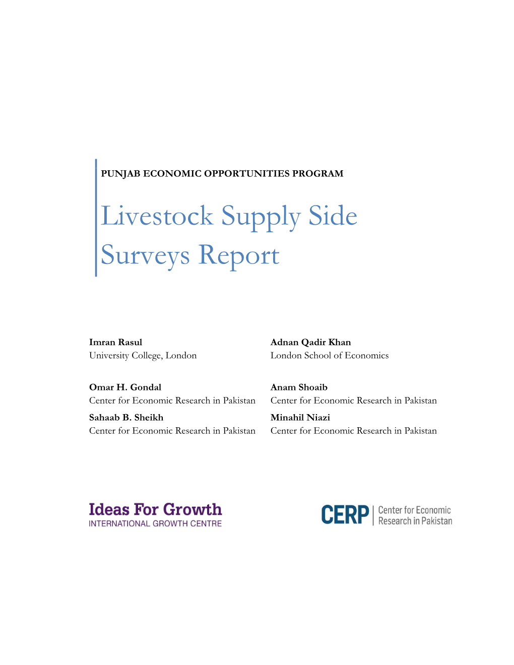 Livestock Supply Side Surveys Report