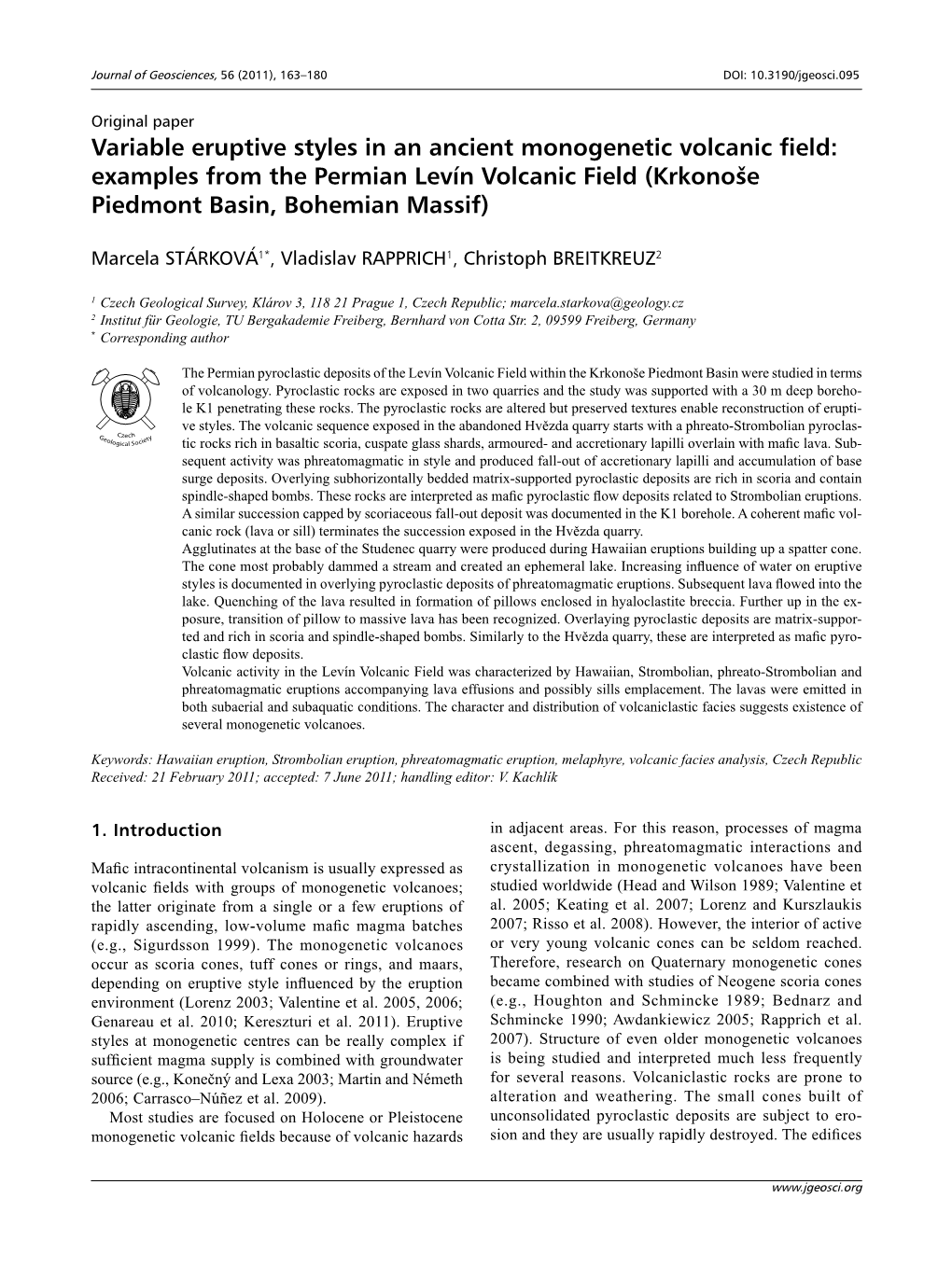 Variable Eruptive Styles in an Ancient Monogenetic Volcanic Field: Examples from the Permian Levín Volcanic Field (Krkonoše Piedmont Basin, Bohemian Massif)