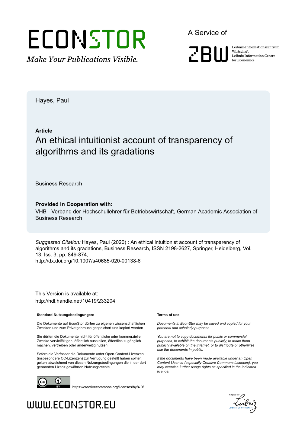 An Ethical Intuitionist Account of Transparency of Algorithms and Its Gradations