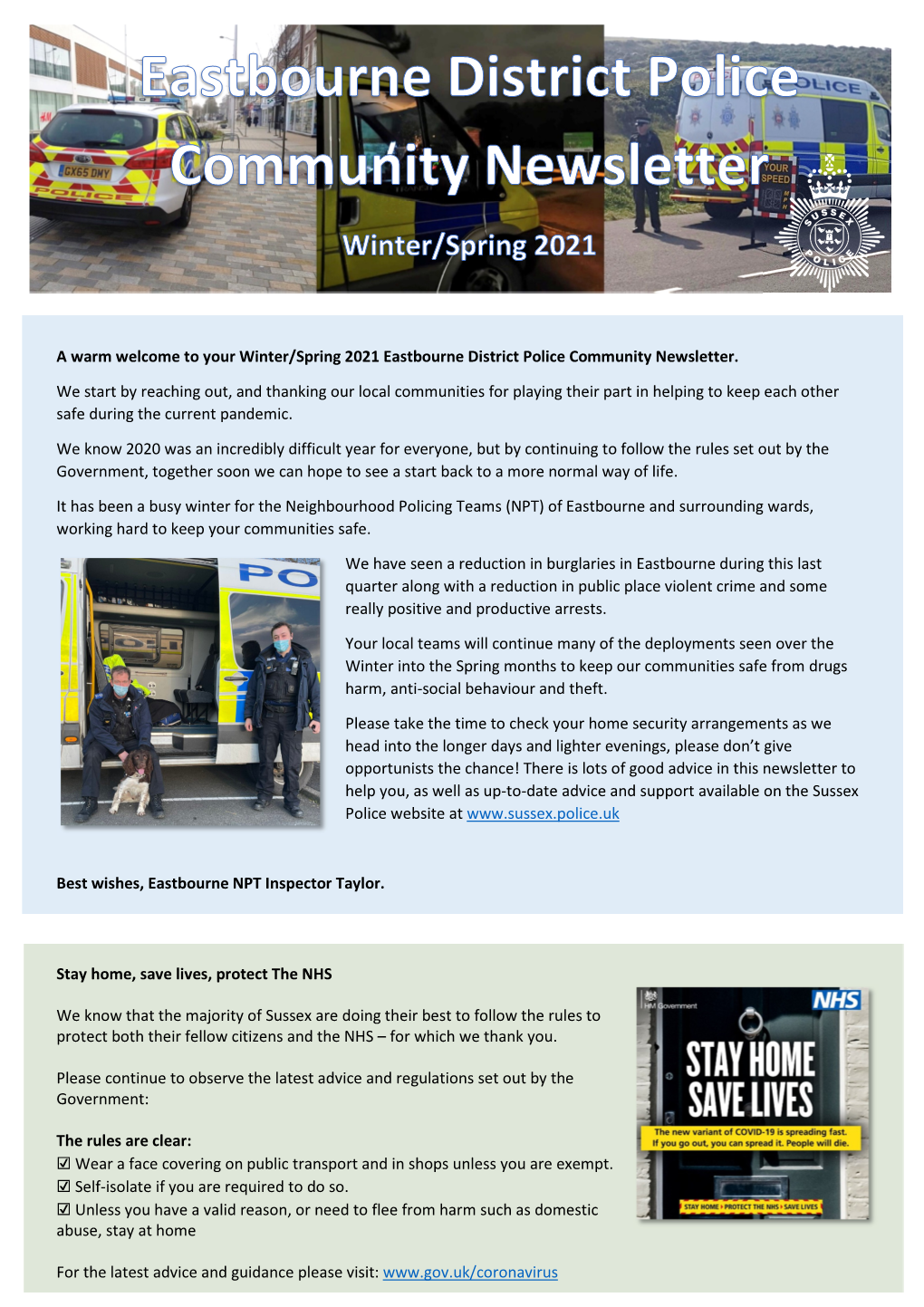 Eastbourne Winter Newsletter V1.Pdf