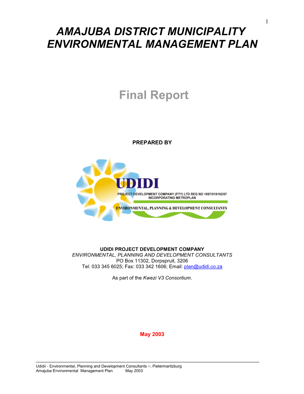 Amajuba District Municipality Environmental Management Plan