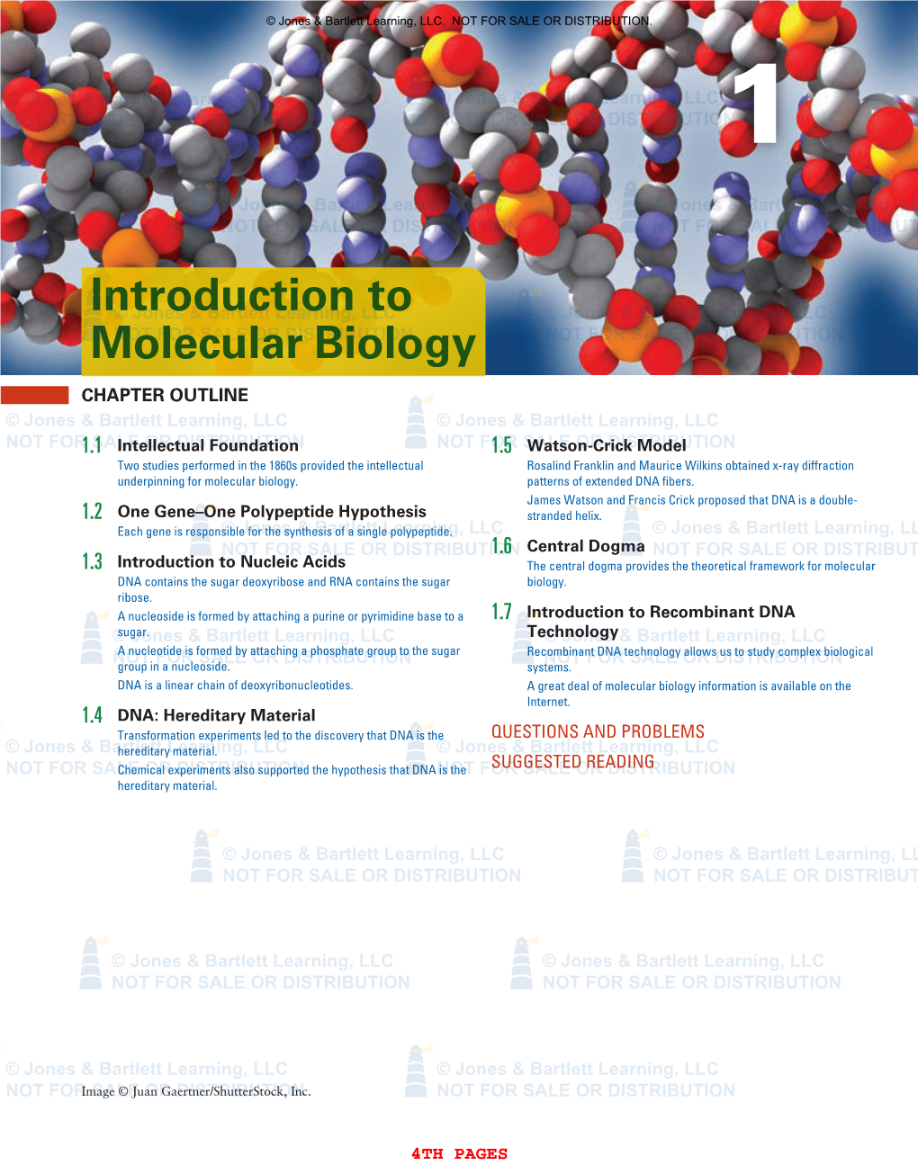 INTRODUCTION to MOLECULAR BIOLOGY 4TH PAGES © Jones & Bartlett Learning, LLC