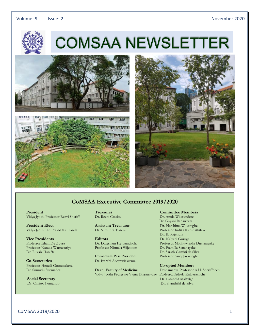 COMSAA Newsletter November 2020