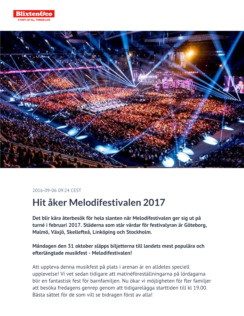 Hit Åker Melodifestivalen 2017